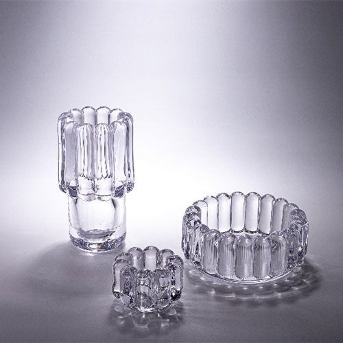 Crystal Glass Vertical Pattern Vase Desktop Decorations Multiple Sizes