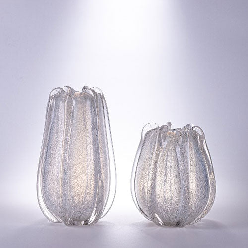 Crystal Glass Vertical Pattern Vase Desktop Decorations Multiple Sizes