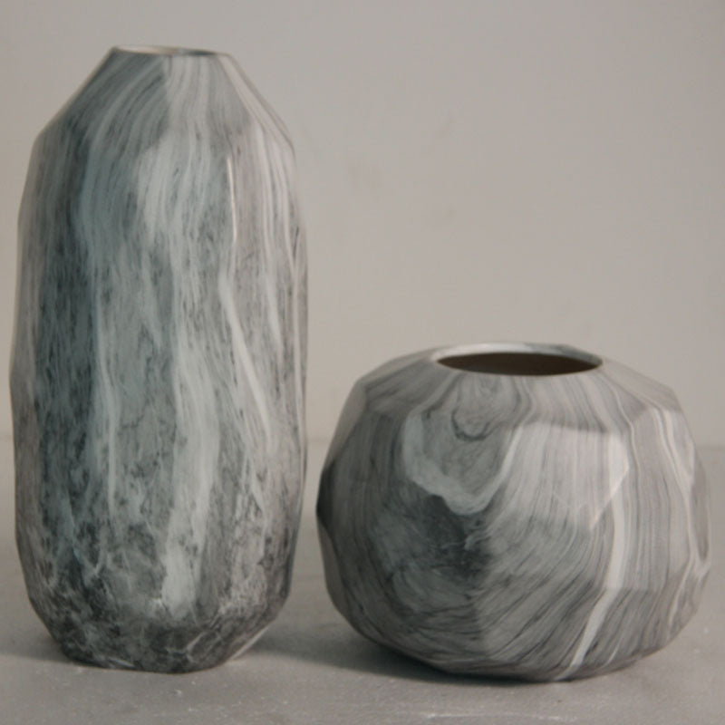 Grey Geometric Pattern Ceramic Vase,Pack of 10 PCS