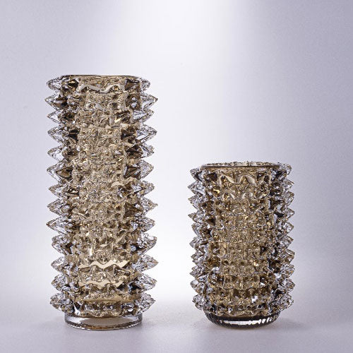 Crystal Hand Blown Glass Vases Set of 2