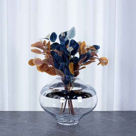 Clear Vase Classic Hand Blown Glass Vase Set of 2