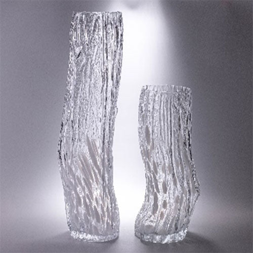 Crystal Glass Vertical Pattern Vase Desktop Decorations Multiple Sizes