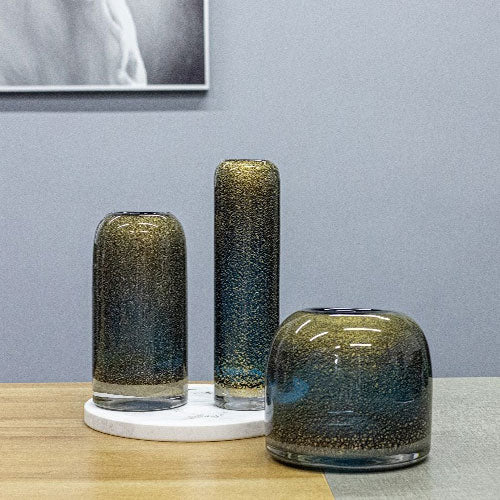 Glowing Glazed Glass Vase Cylindrical Set of 6/12