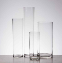 Glass Cylinder Vase H 9" D 2.5" Set of 10