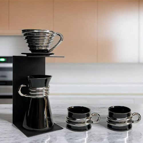 Coffee Cup Filter Bowl Sharing Pot Coffee Equipment -Black