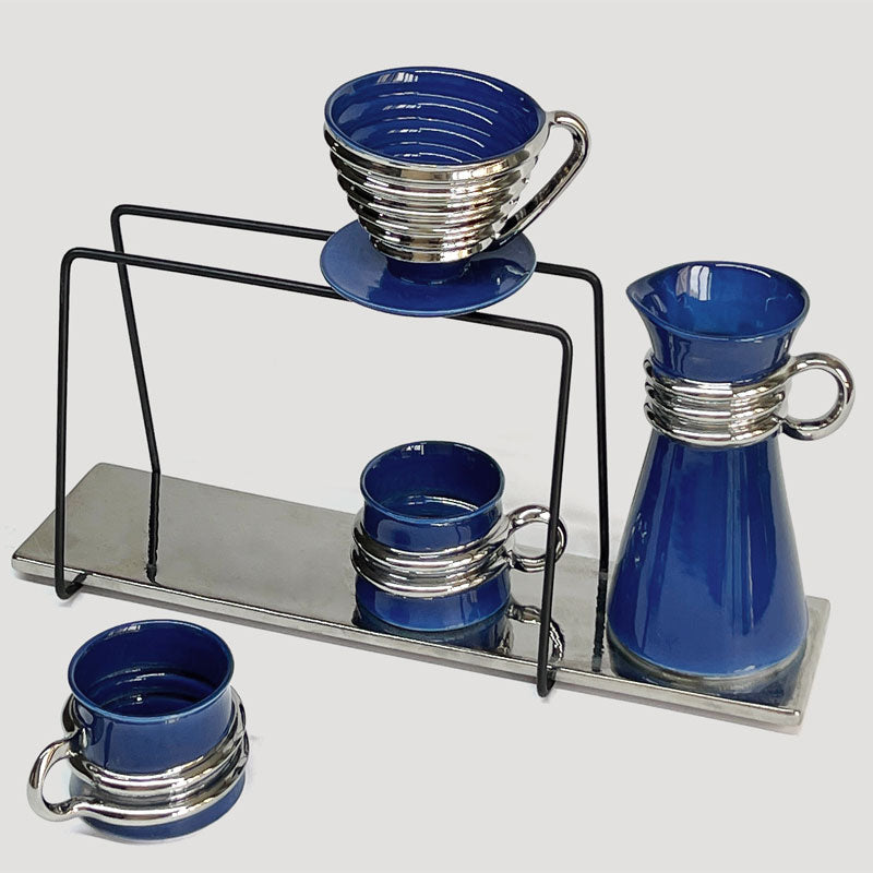 Coffee Cup Filter Bowl Sharing Pot Coffee Equipment -Blue